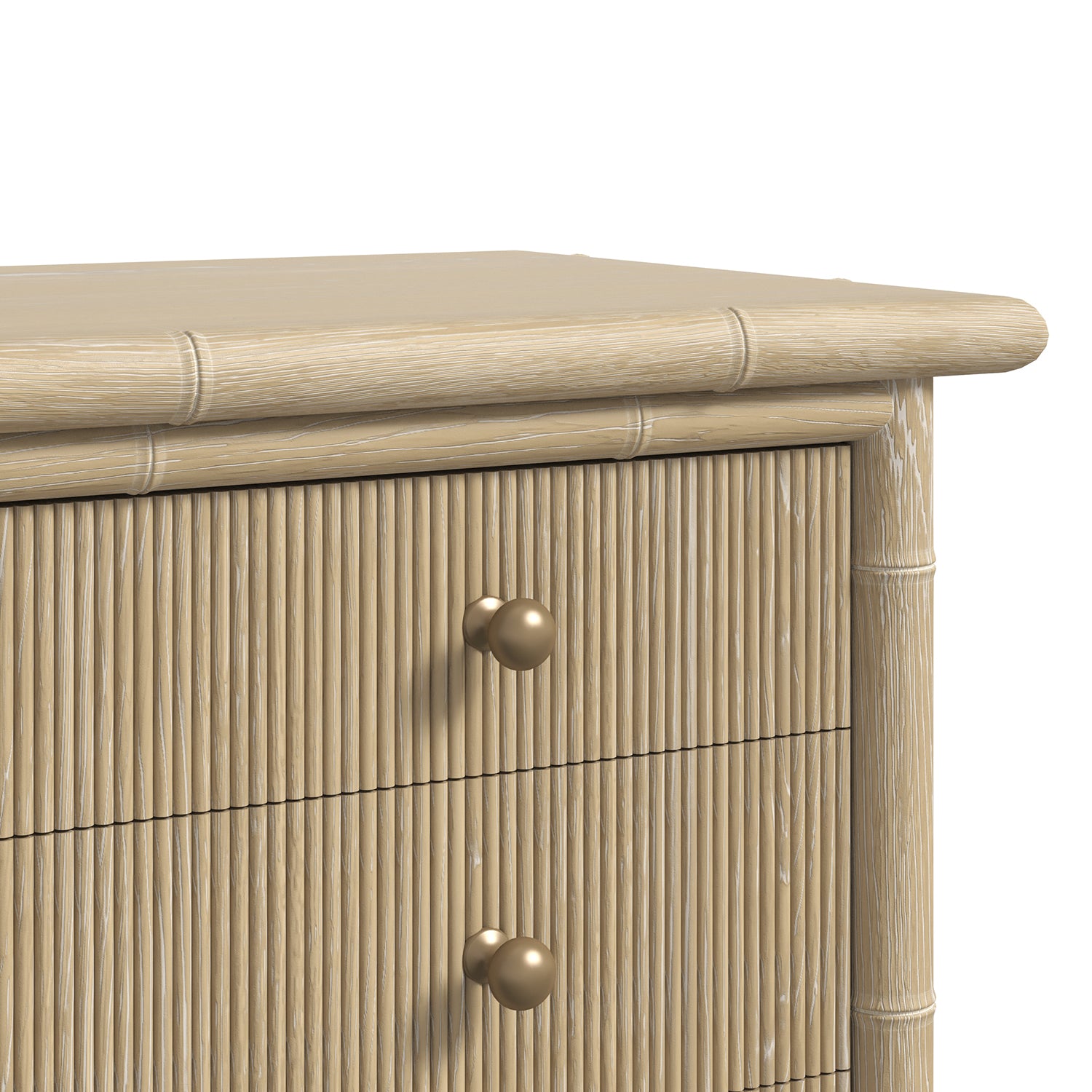 Haven Bachelor's Chest in Sun Oak, shown to scale in a styled space