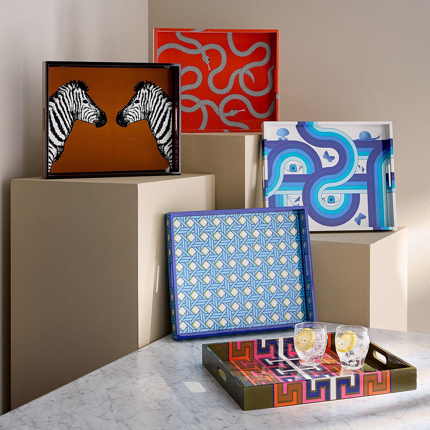 Jonathan Adler Zebra Lacquer Tray – Lacquer Tray | Paynes Gray