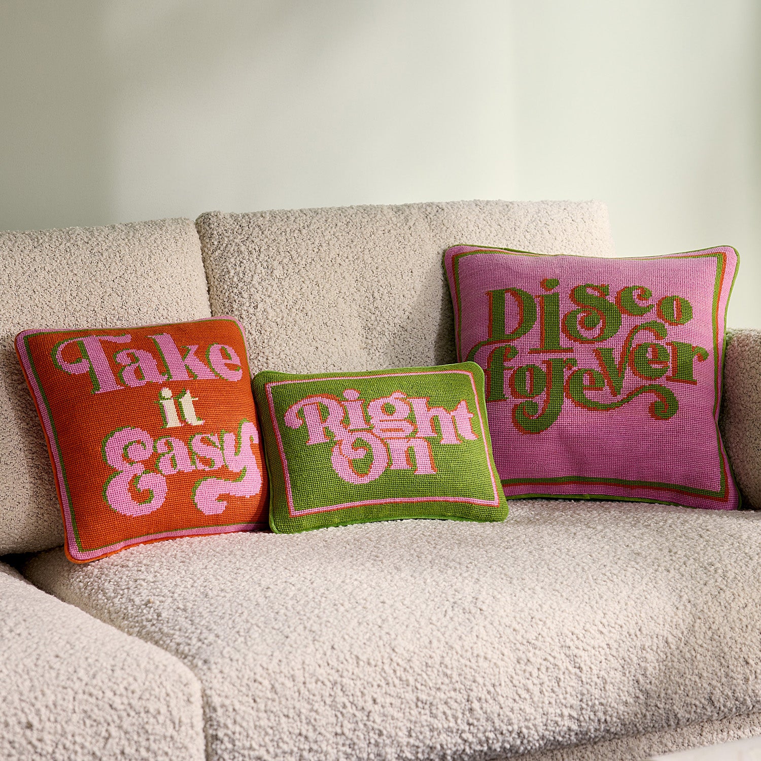 Jonathan Adler Right On Needlepoint Pillow - Thumbnail 4
