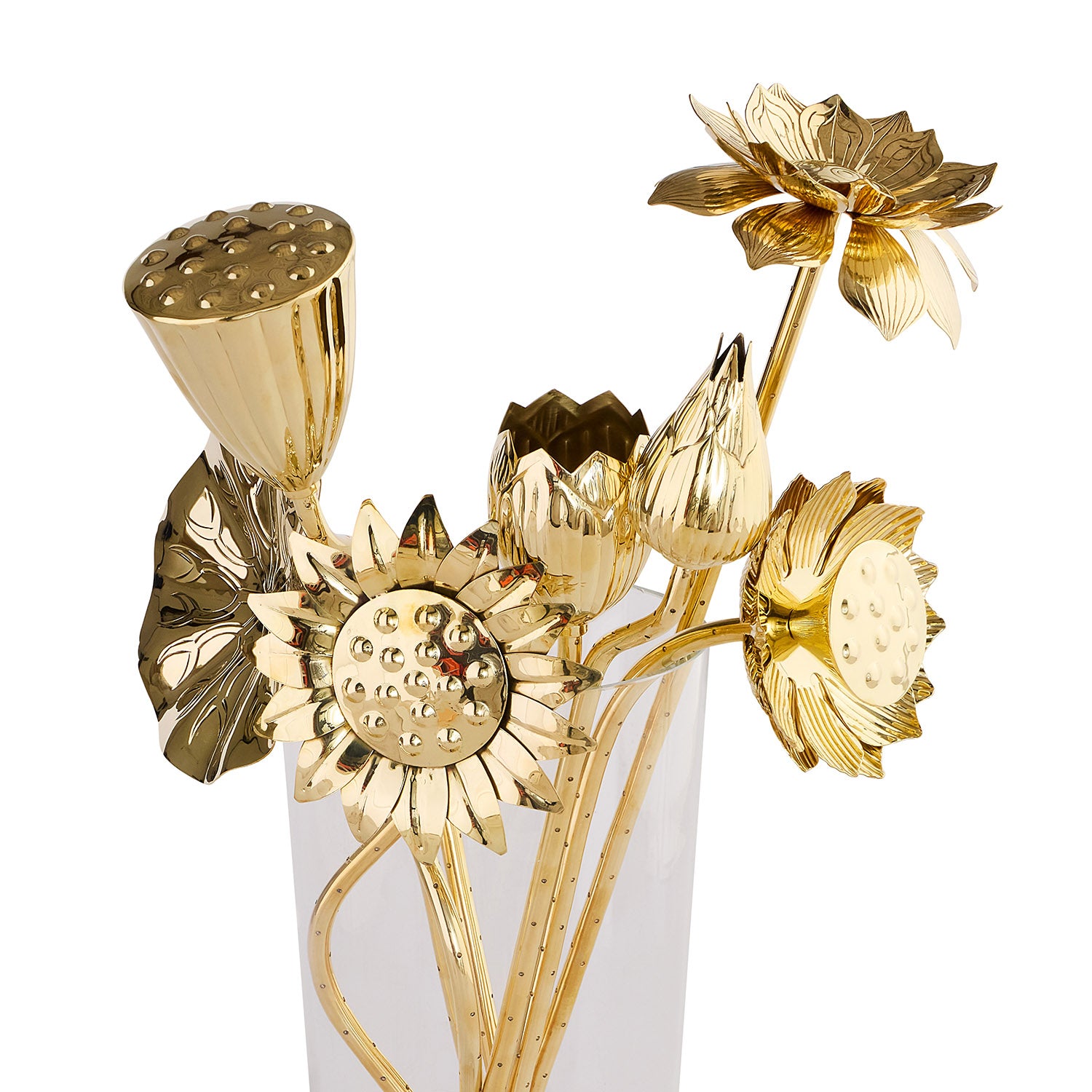 Jonathan Adler Brass Flower Bouquet | Paynes Gray