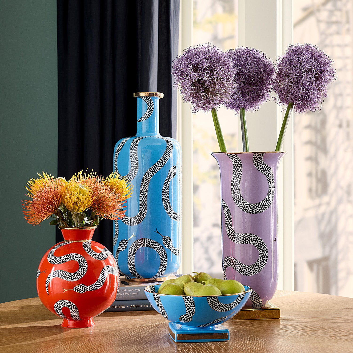 Jonathan Adler Eden Round Vase | Paynes Gray