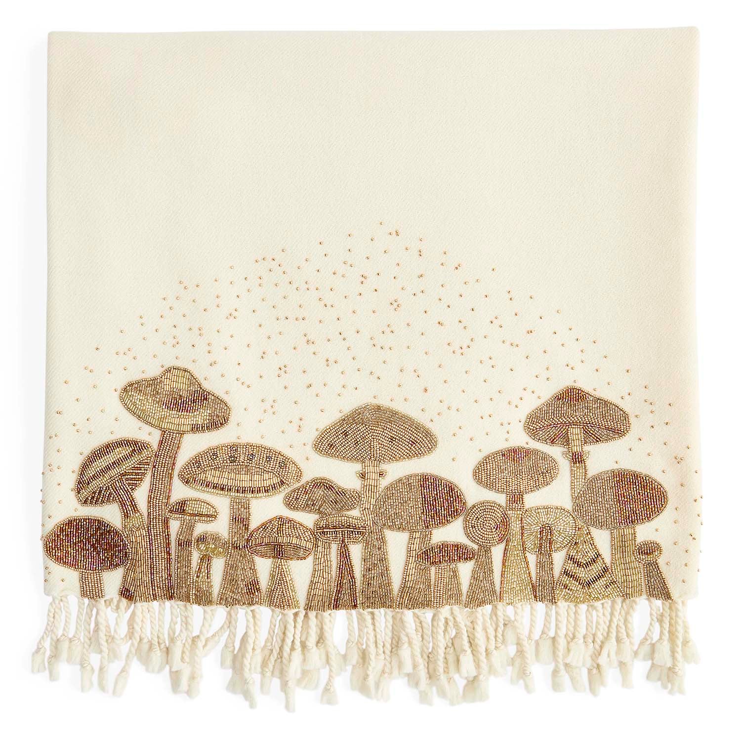 Jonathan Adler Mushrooms Embellished Throw