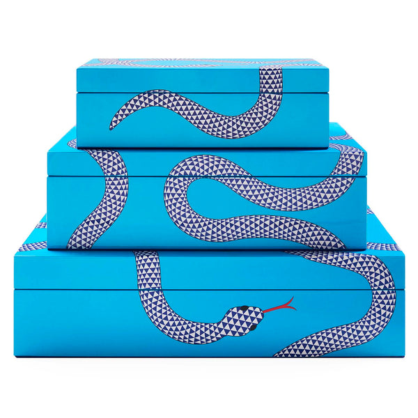 Jonathan Adler Eden Blue Lacquer Box | Paynes Gray