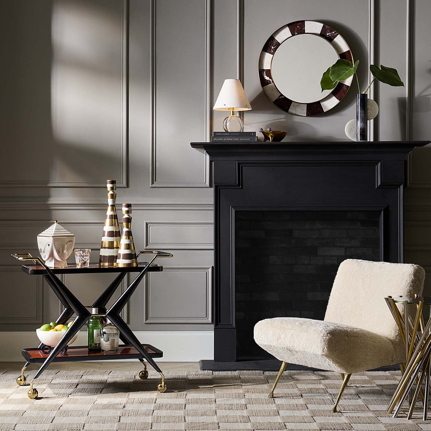 Jonathan Adler Mustique Black & White Cylinder Vase