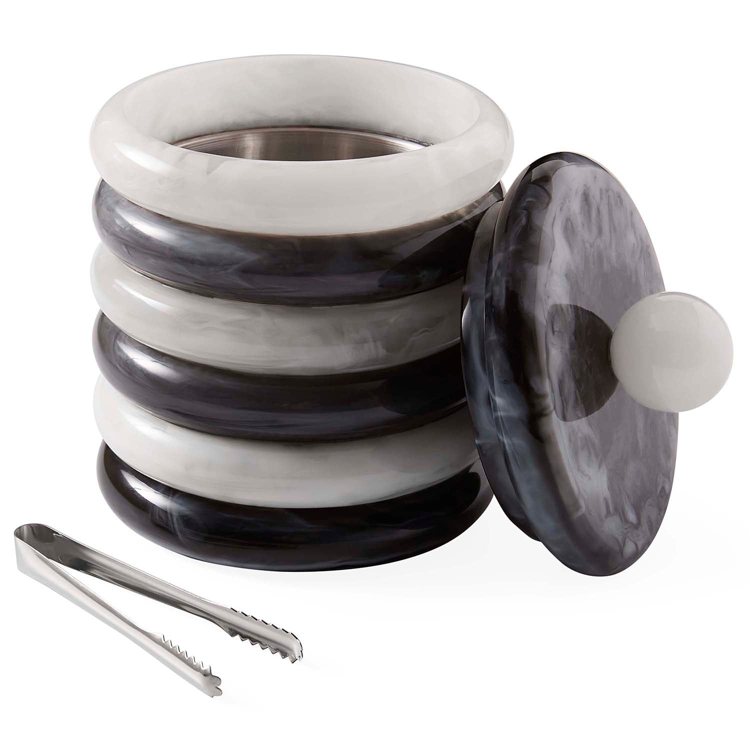 Jonathan Adler Mustique Black & White Ice Bucket