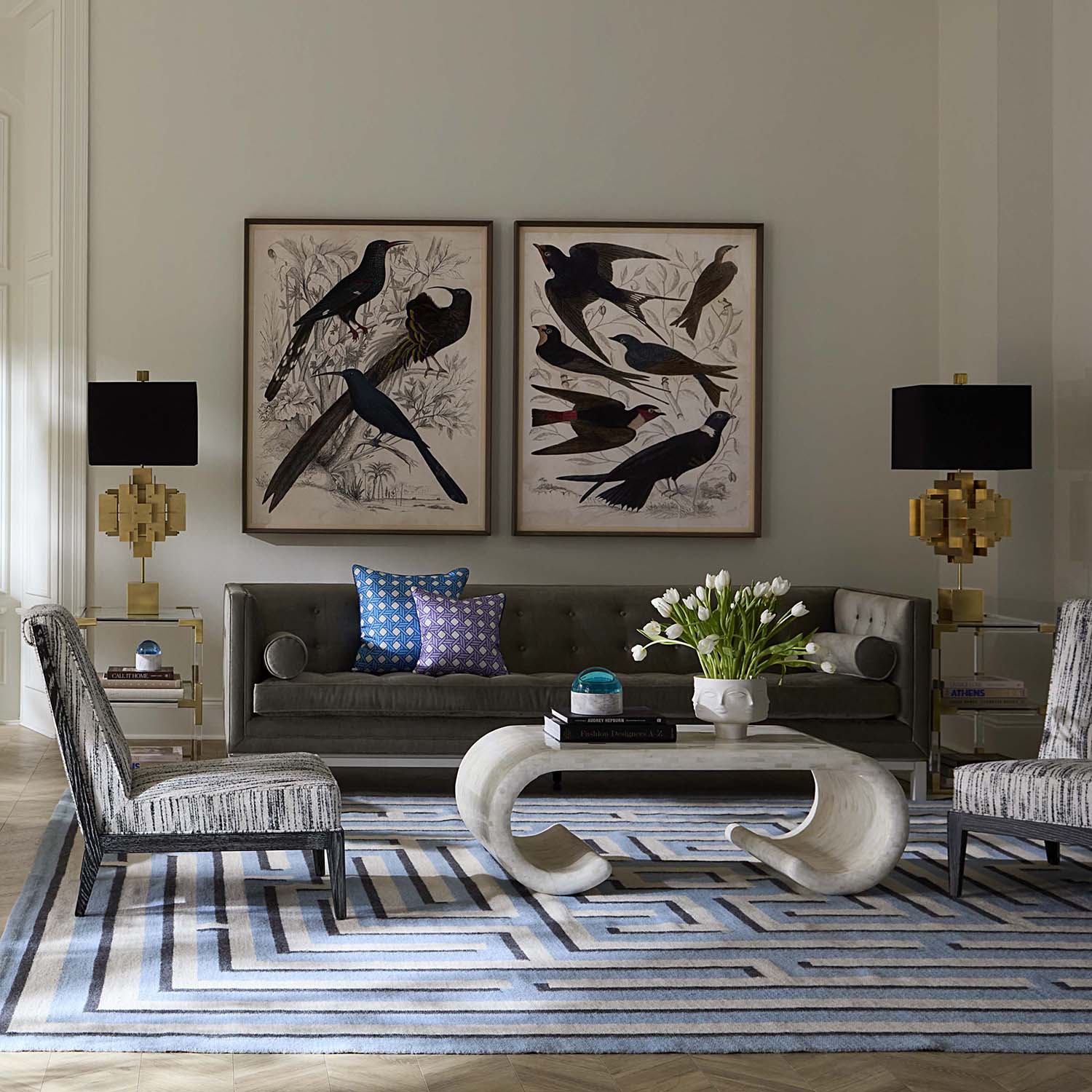 Jonathan Adler Casablanca Scroll Cocktail Table