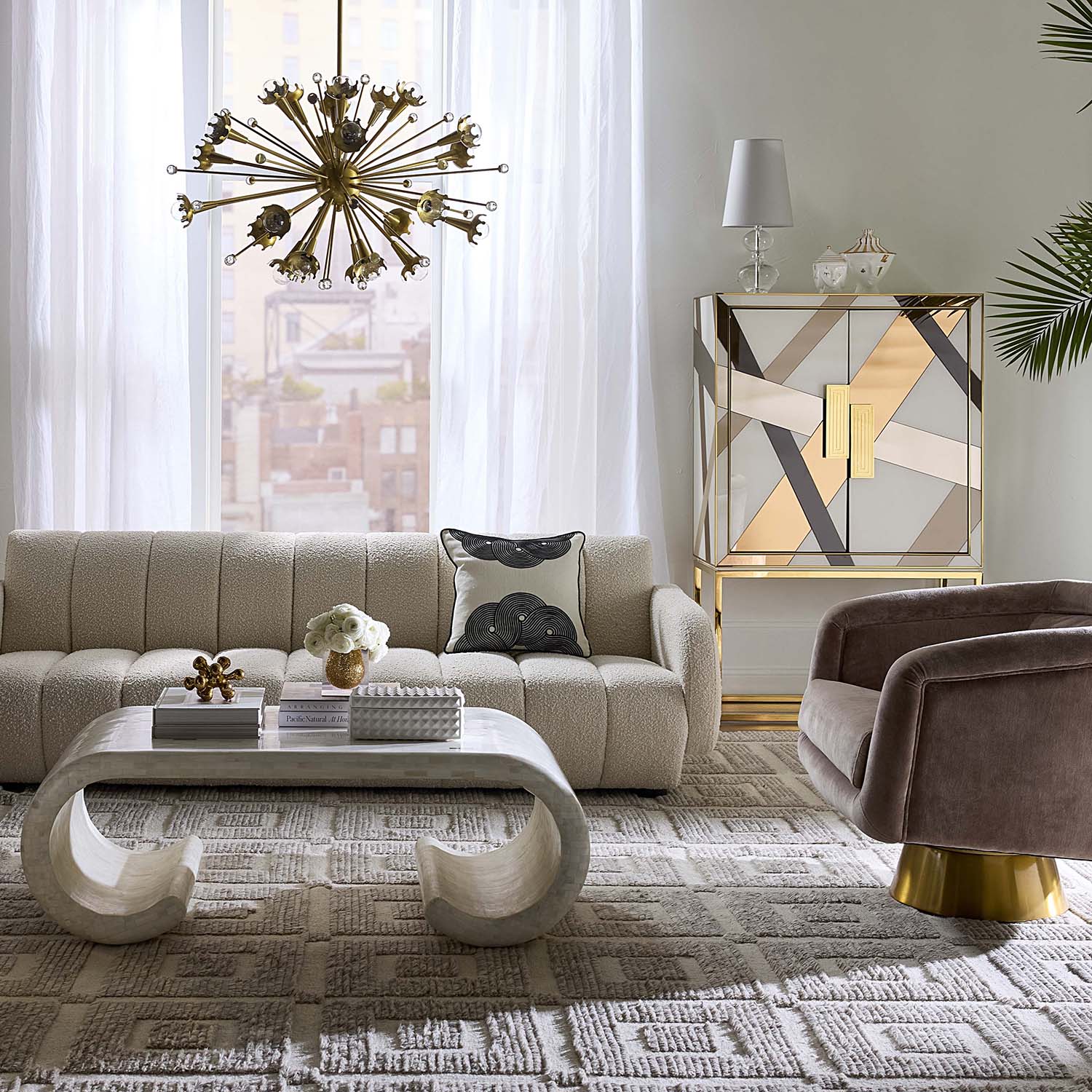 Jonathan Adler Casablanca Scroll Cocktail Table