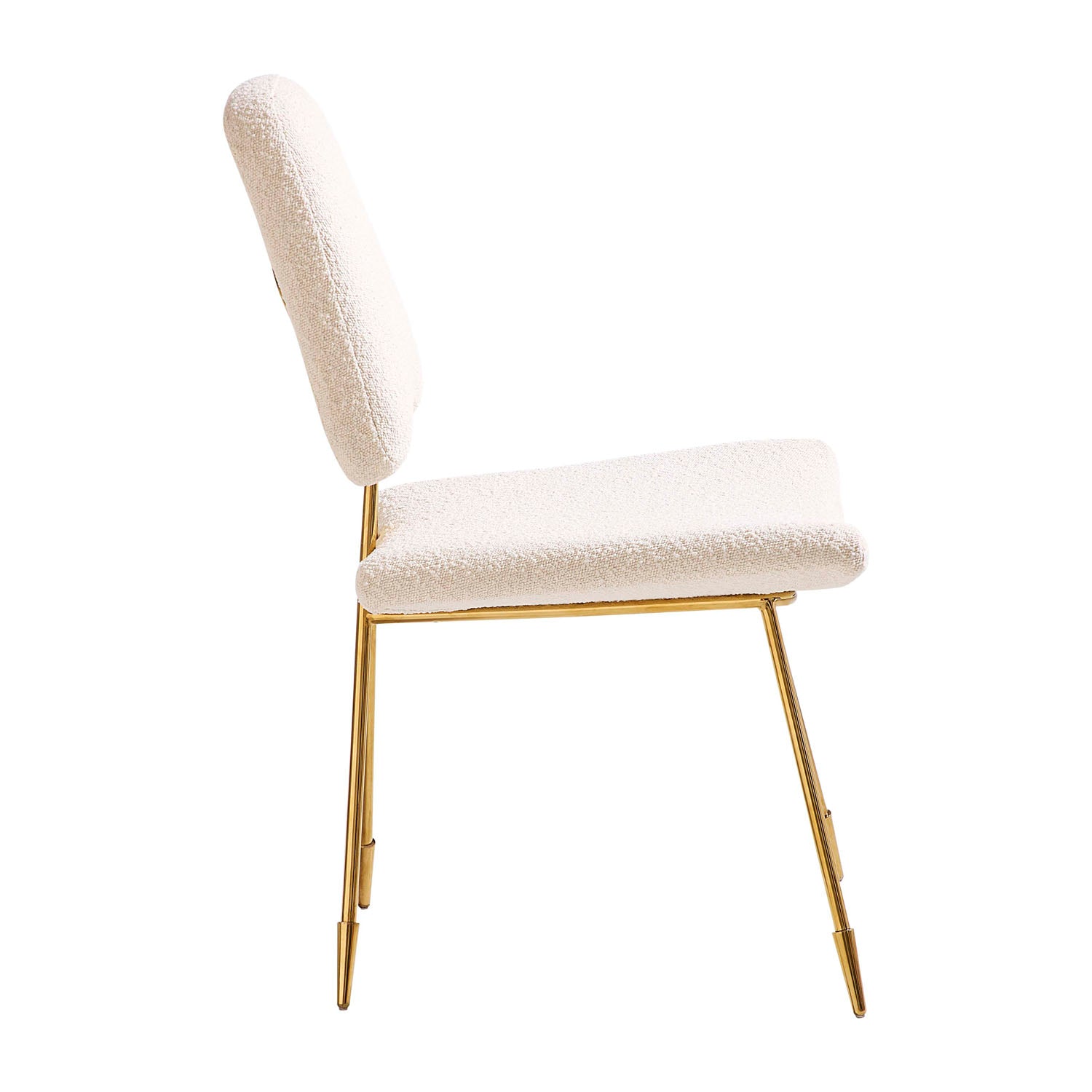 Jonathan Adler Maxime Dining Chair, detail of polished brass sabot foot