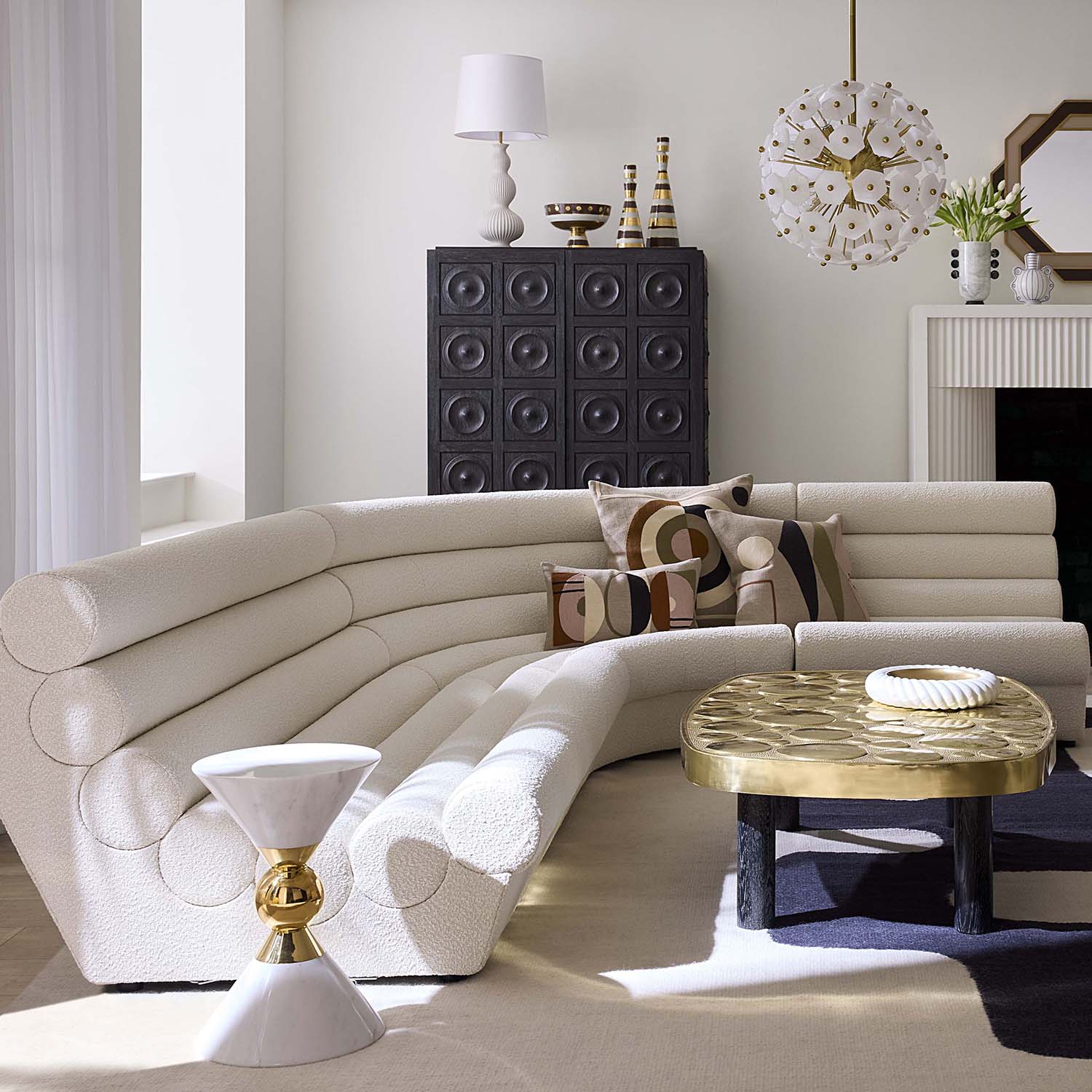 Jonathan Adler Futura Three-Piece L-Shape Sectional Sofa