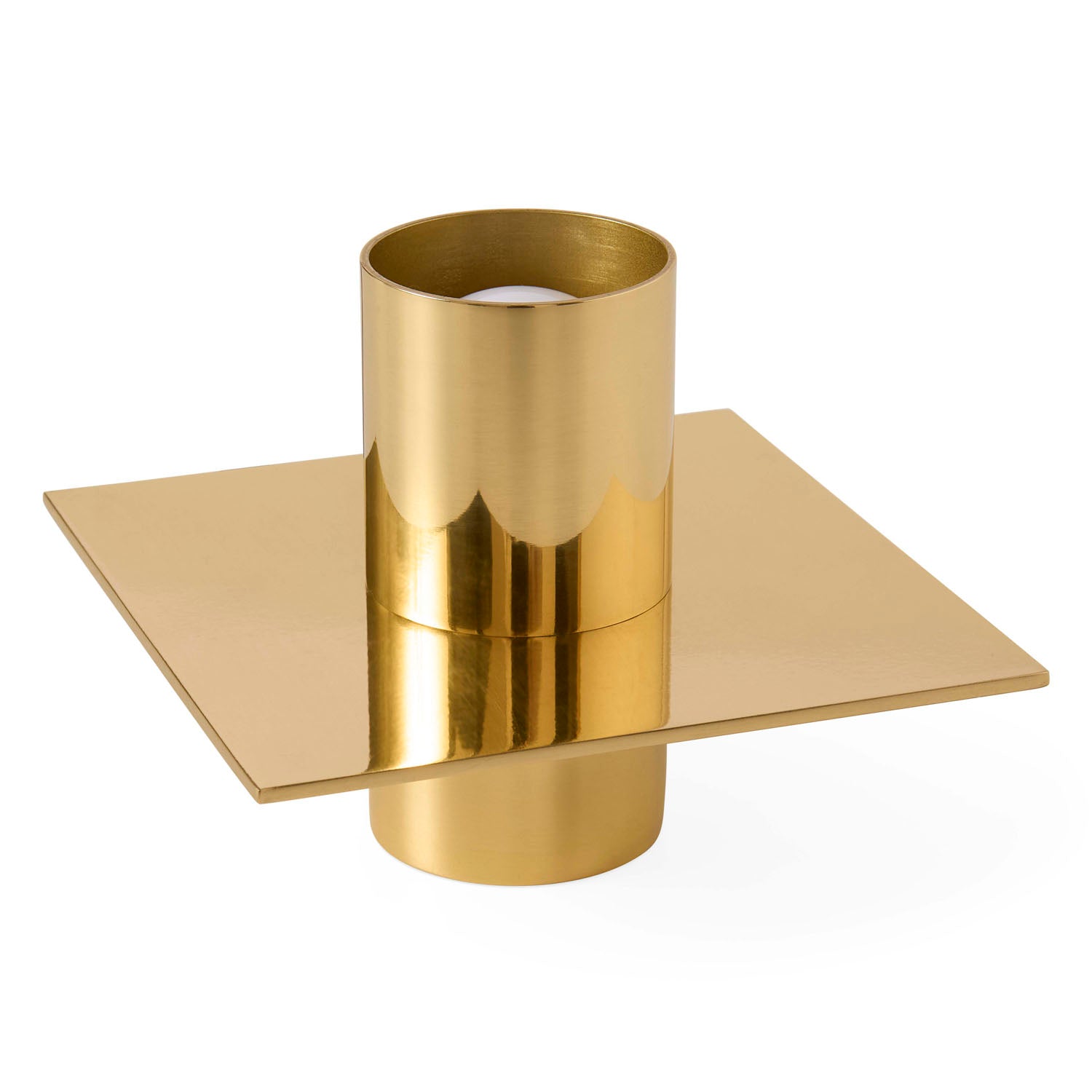 Jonathan Adler Geo Spotlight, close-up of polished brass finish