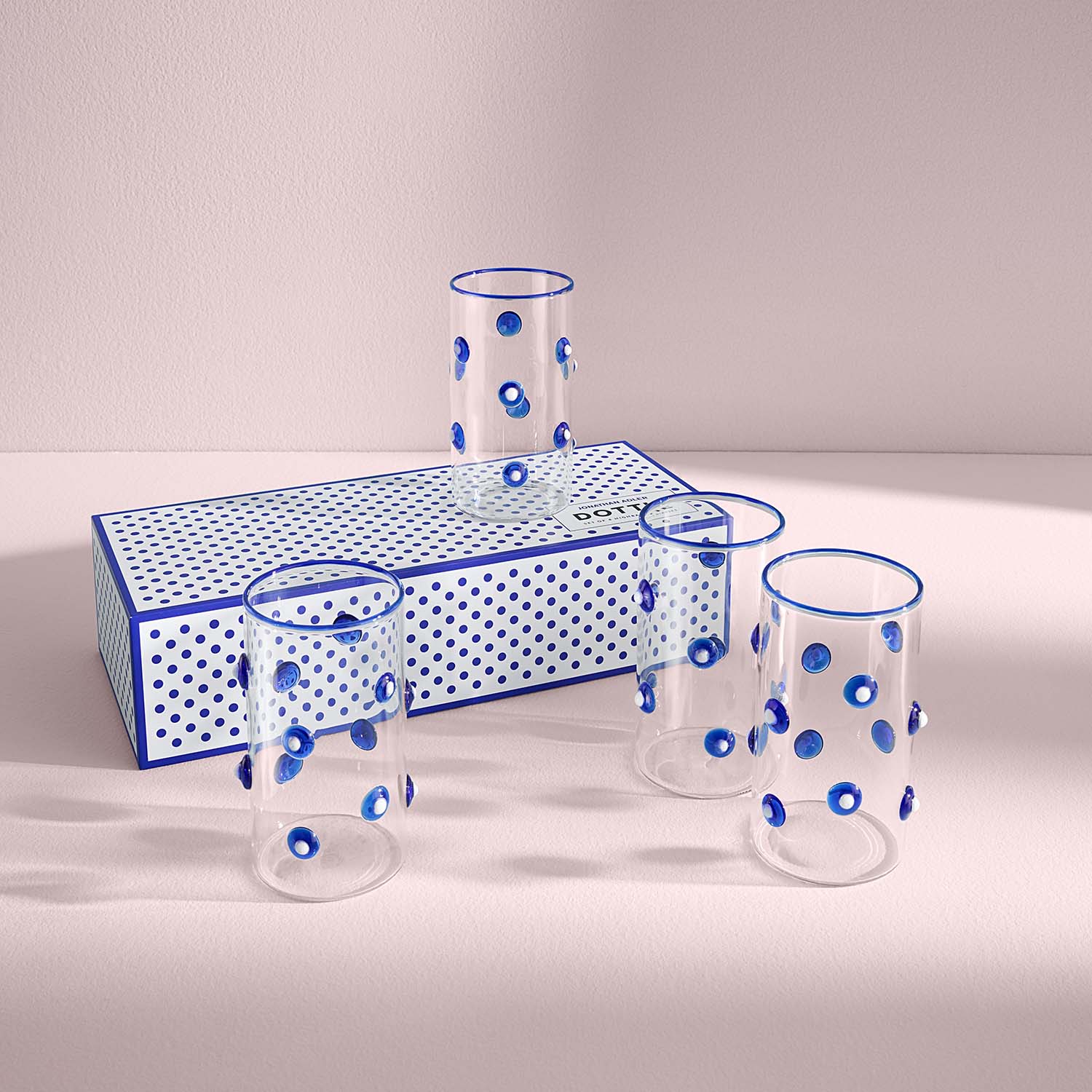 Jonathan Adler Dottie Highball Glassware Set of 4