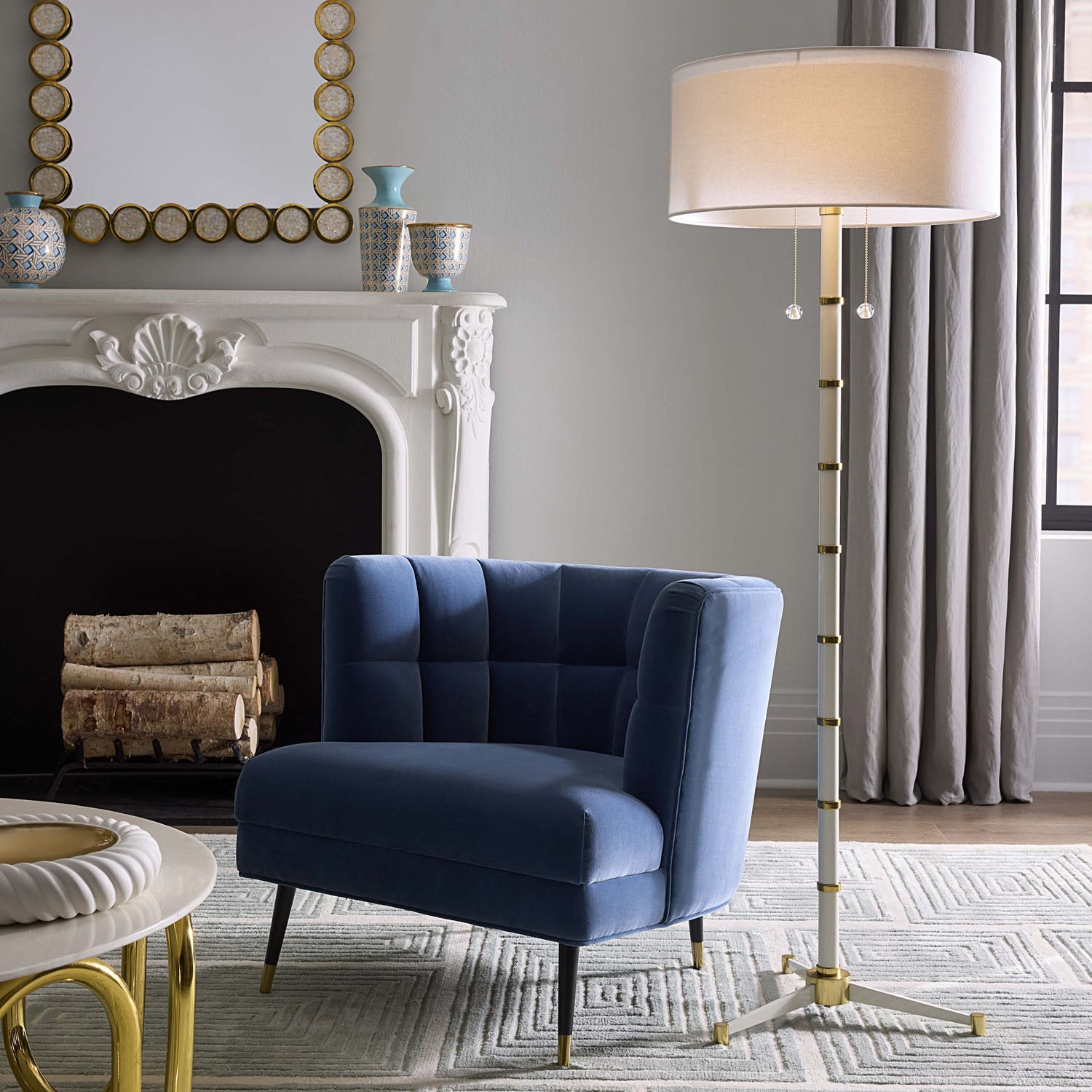 Jonathan Adler Scala Ivory Floor Lamp