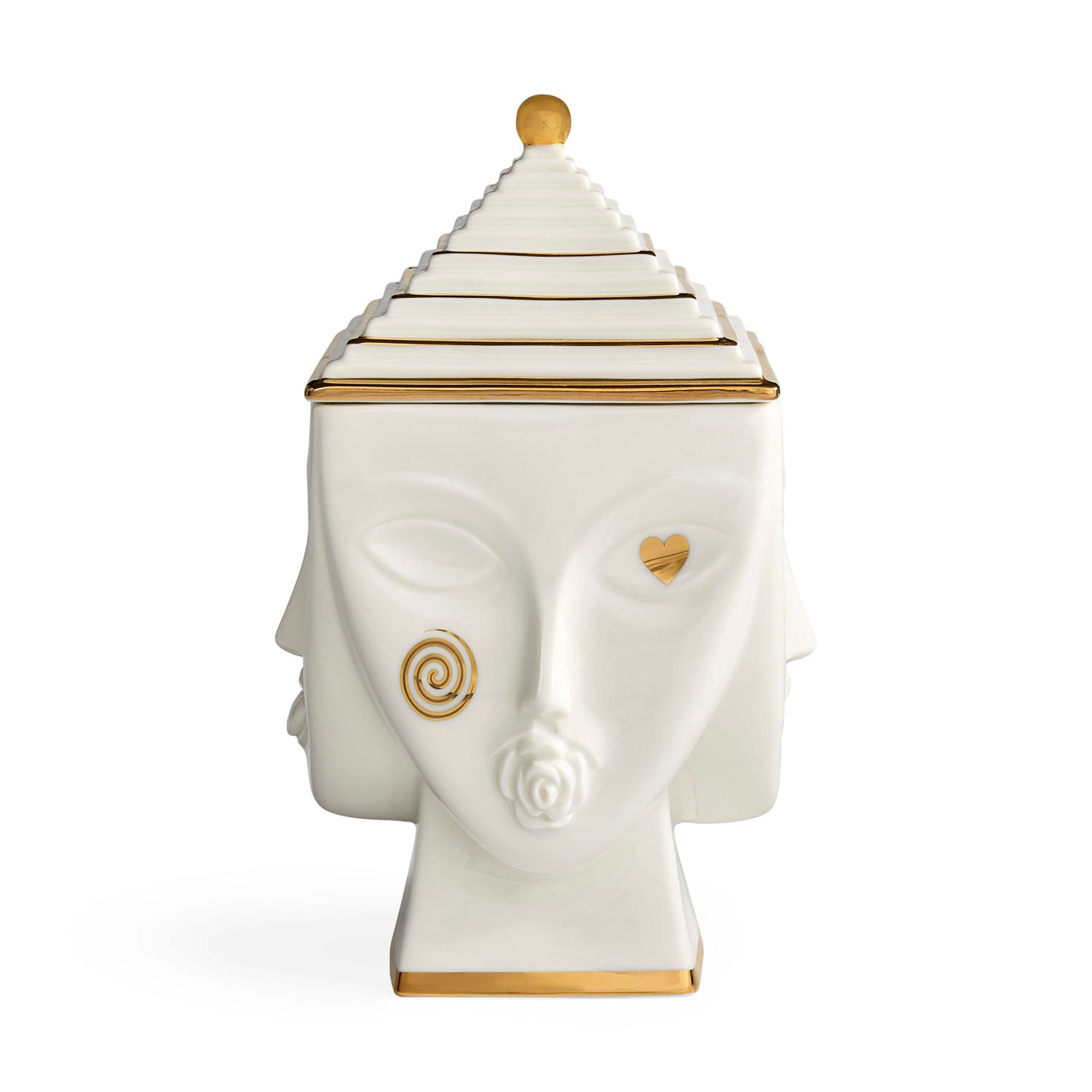 Alternate face of Masquerade porcelain ice bucket