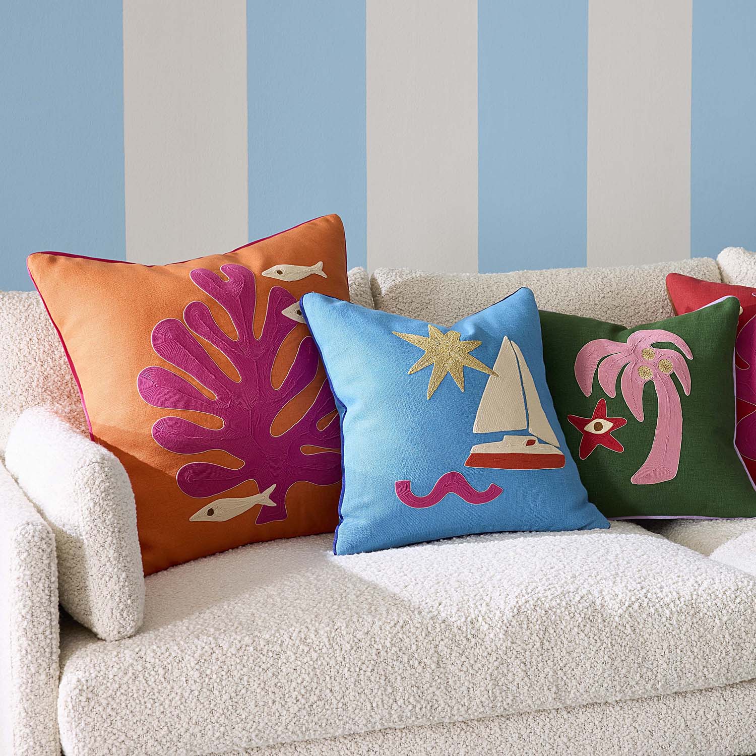 Jonathan Adler Playa Coral Throw Pillow