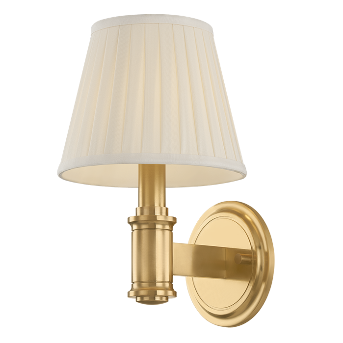 Hudson Valley Lighting Woodland Park Single Wall Sconce in Old World Brass, primary product view