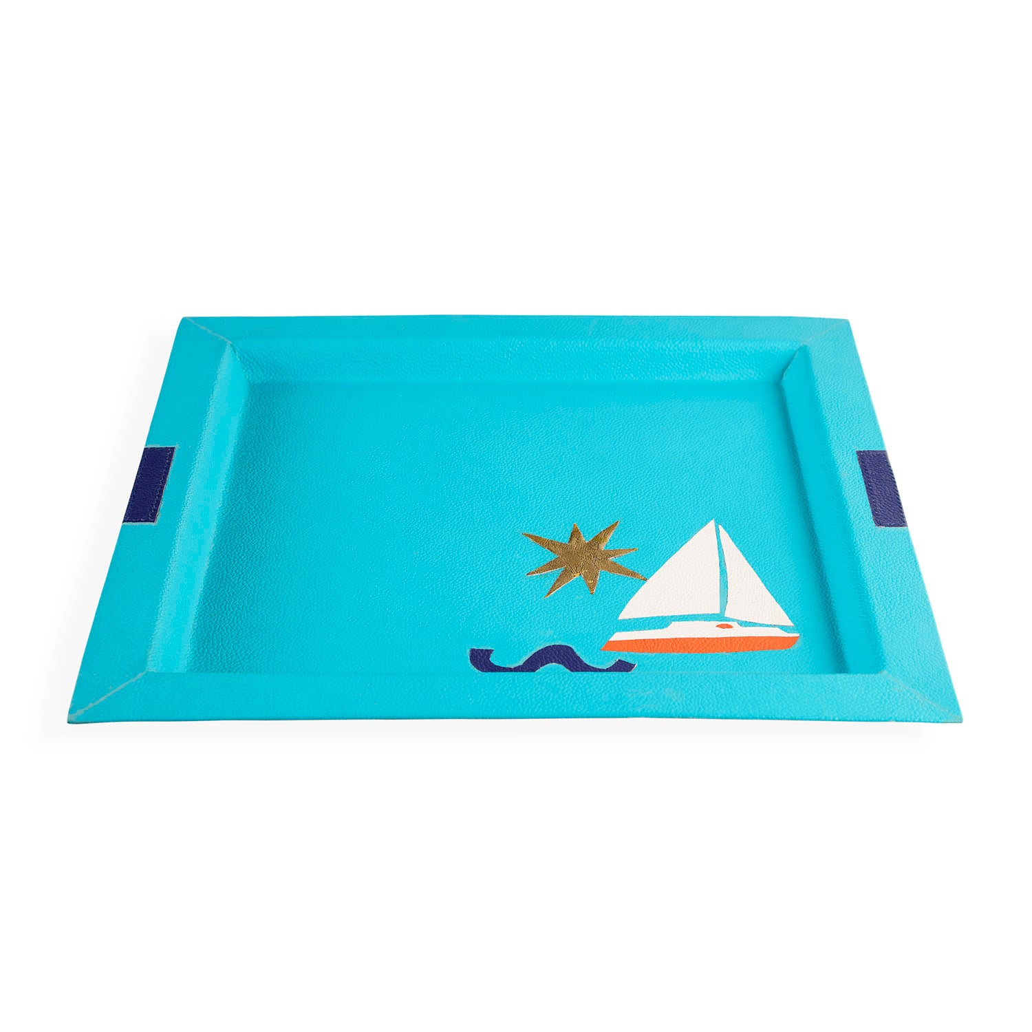 Jonathan Adler Playa Leather Boat Tray