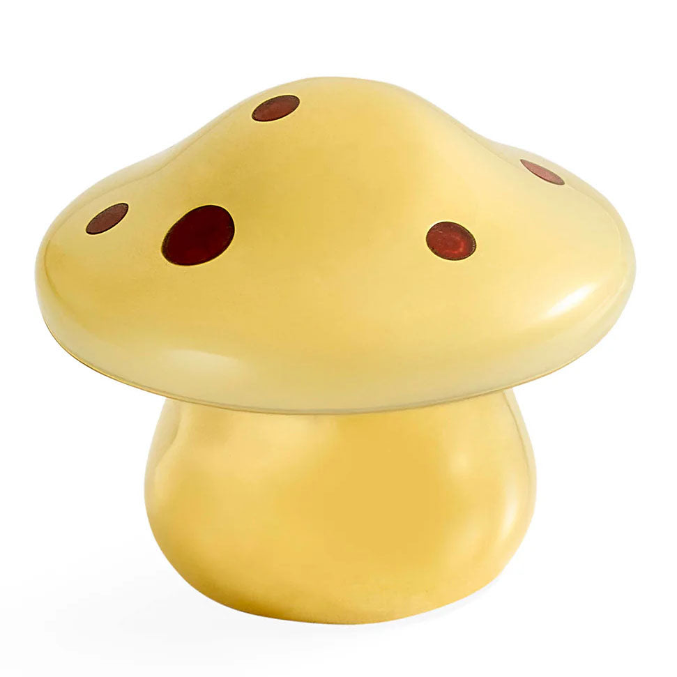Close-up of gemstone inlay on brass mushroom box