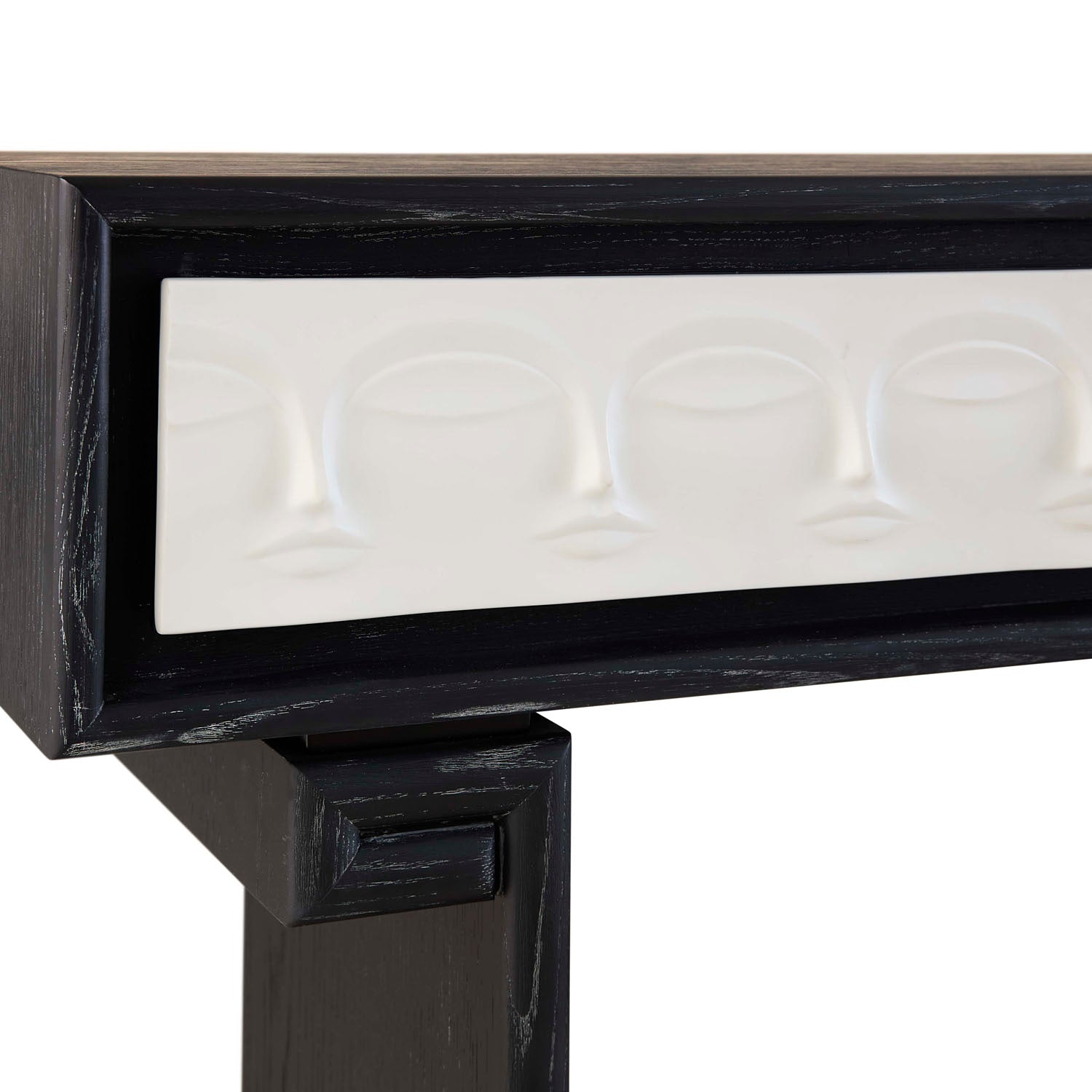 Jonathan Adler Dora Maar Console, detail of Muse profile relief
