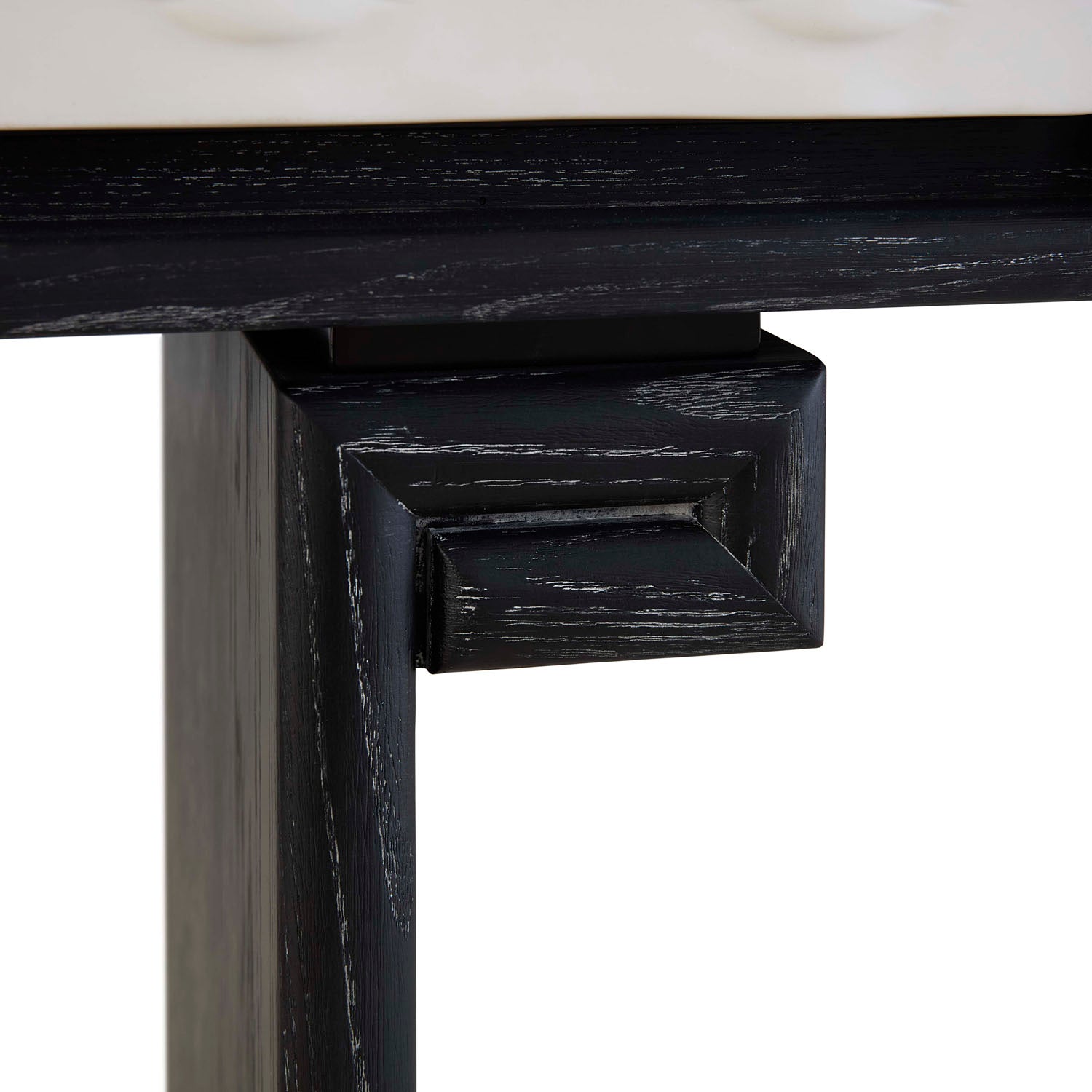 Jonathan Adler Dora Maar Console styled behind a sofa