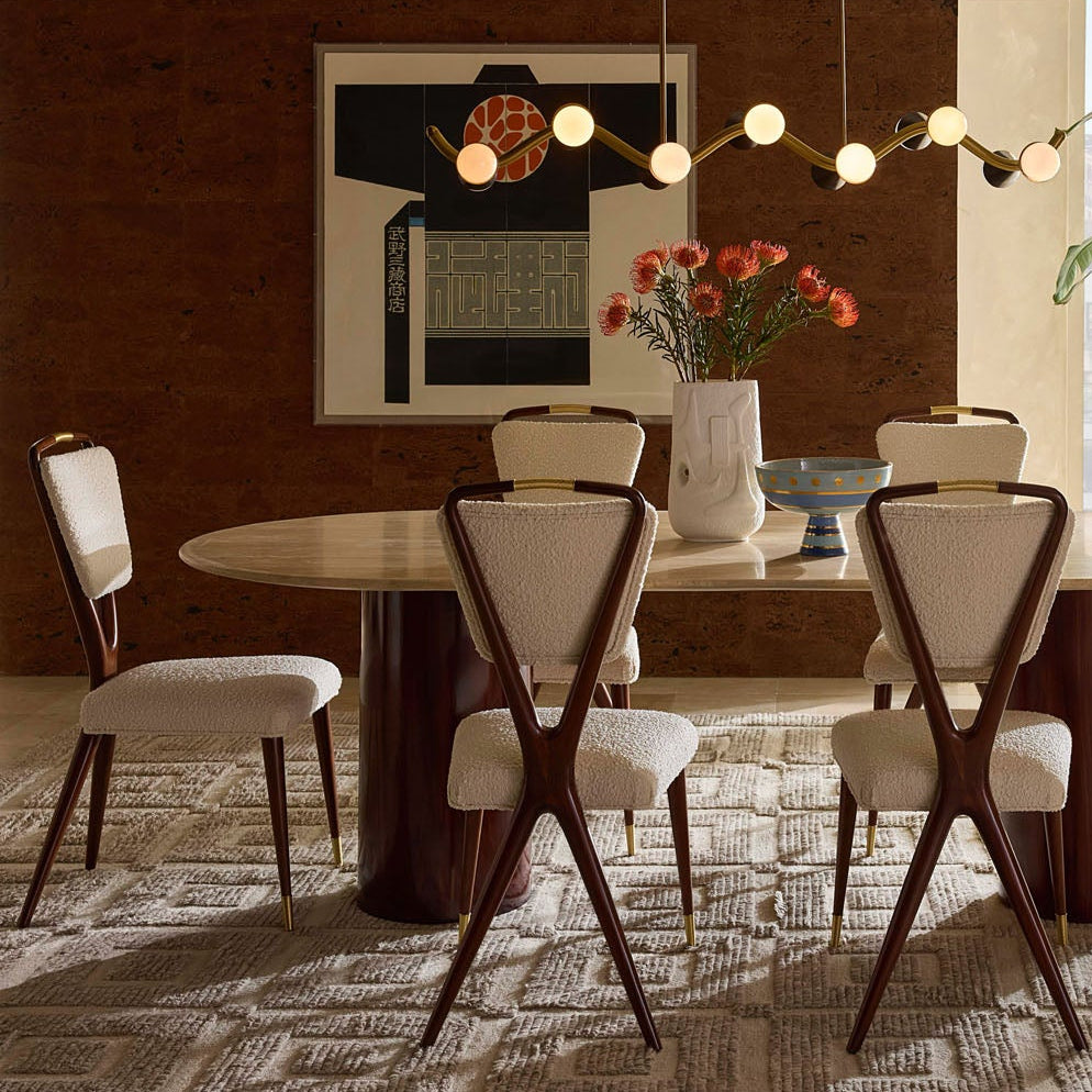 Jonathan Adler Torino Walnut X-Back Dining Chair