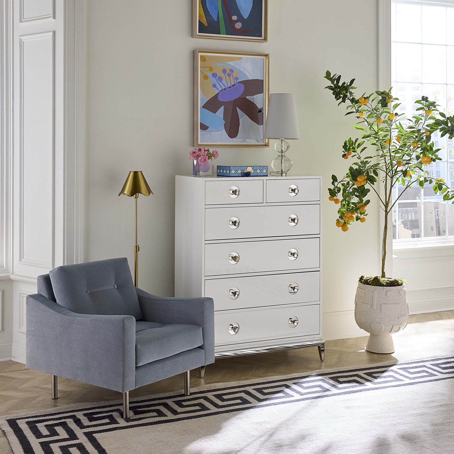 Jonathan Adler Ripple Brass Articulating Floor Lamp