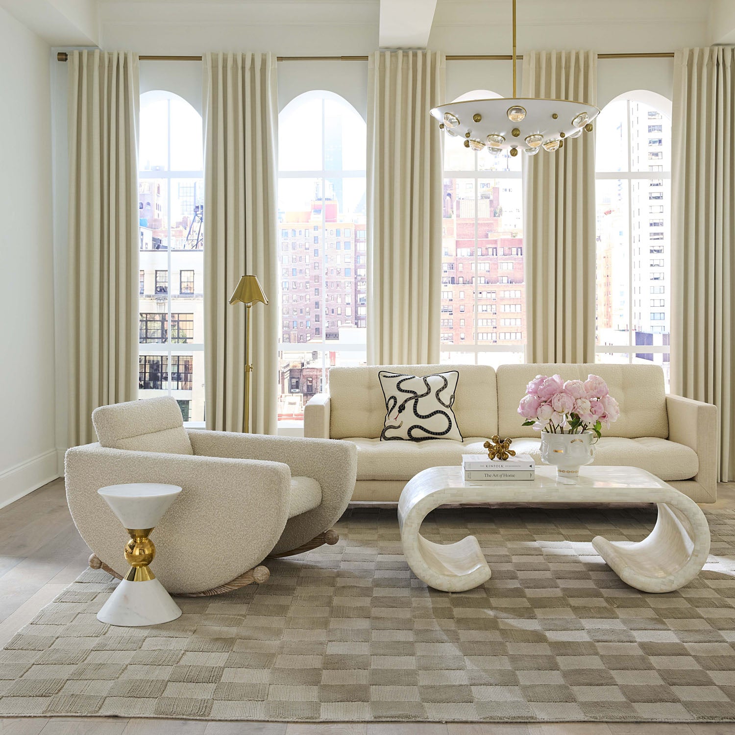 Jonathan Adler Ripple Brass Articulating Floor Lamp