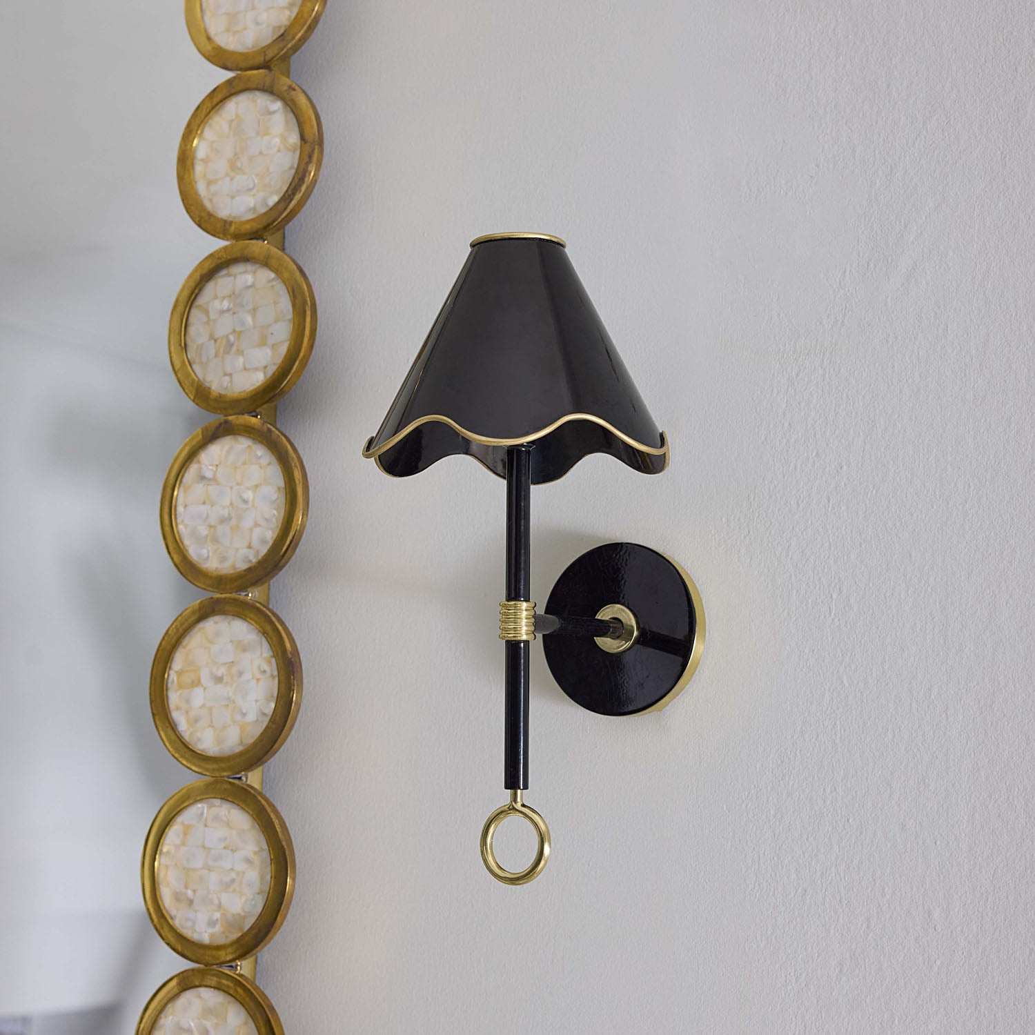 Jonathan Adler Ripple Black Rechargeable LED Wall Sconce