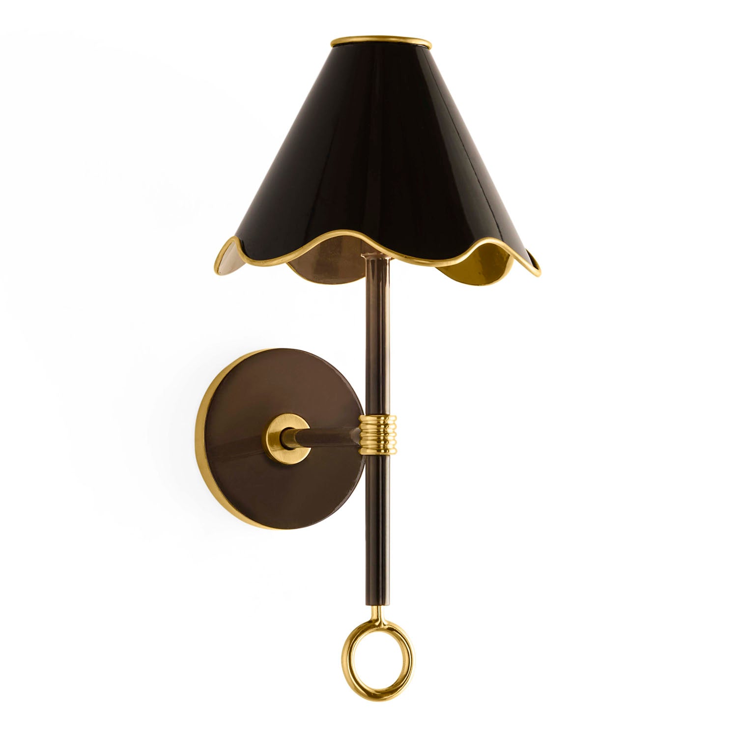 Jonathan Adler Ripple Black Rechargeable LED Wall Sconce