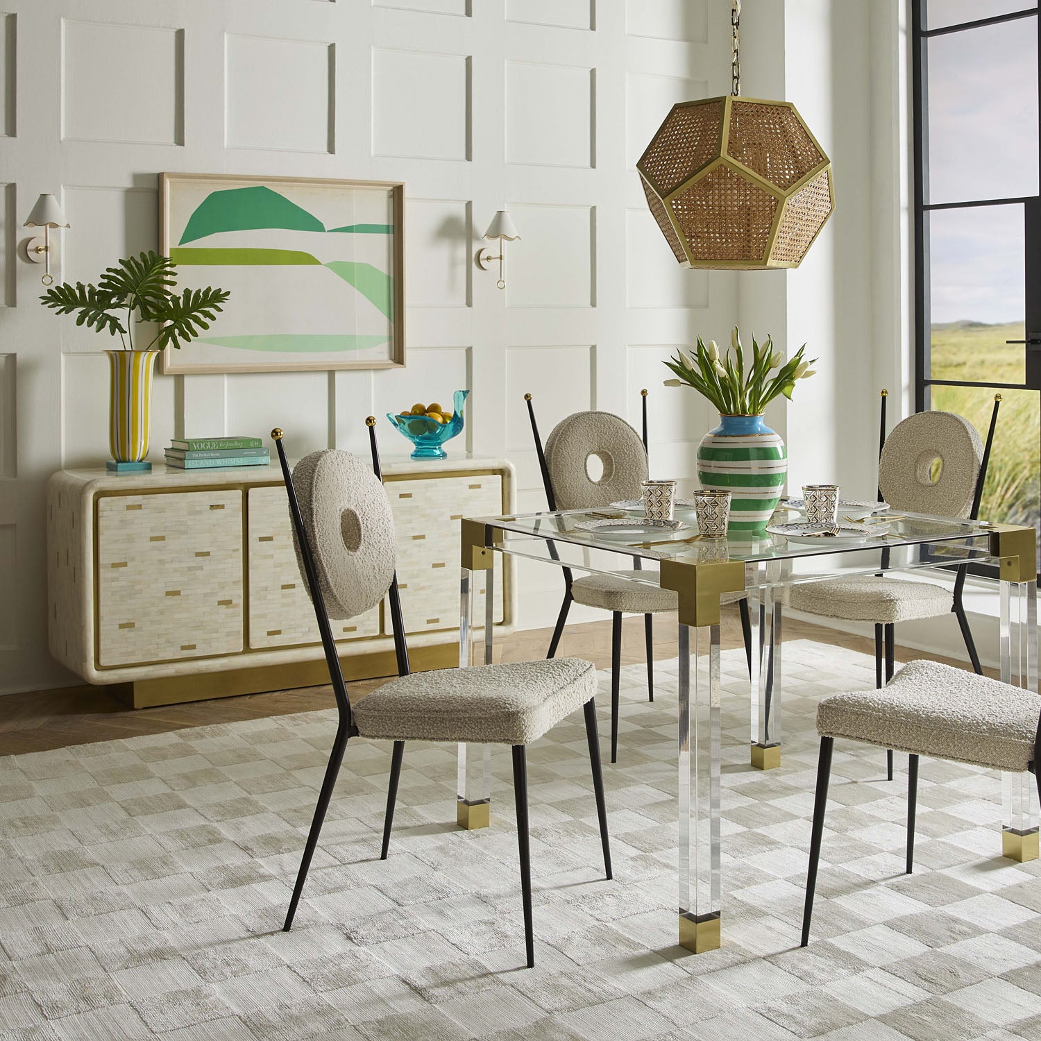 Jonathan Adler Ripple White Rechargeable LED Wall Sconce