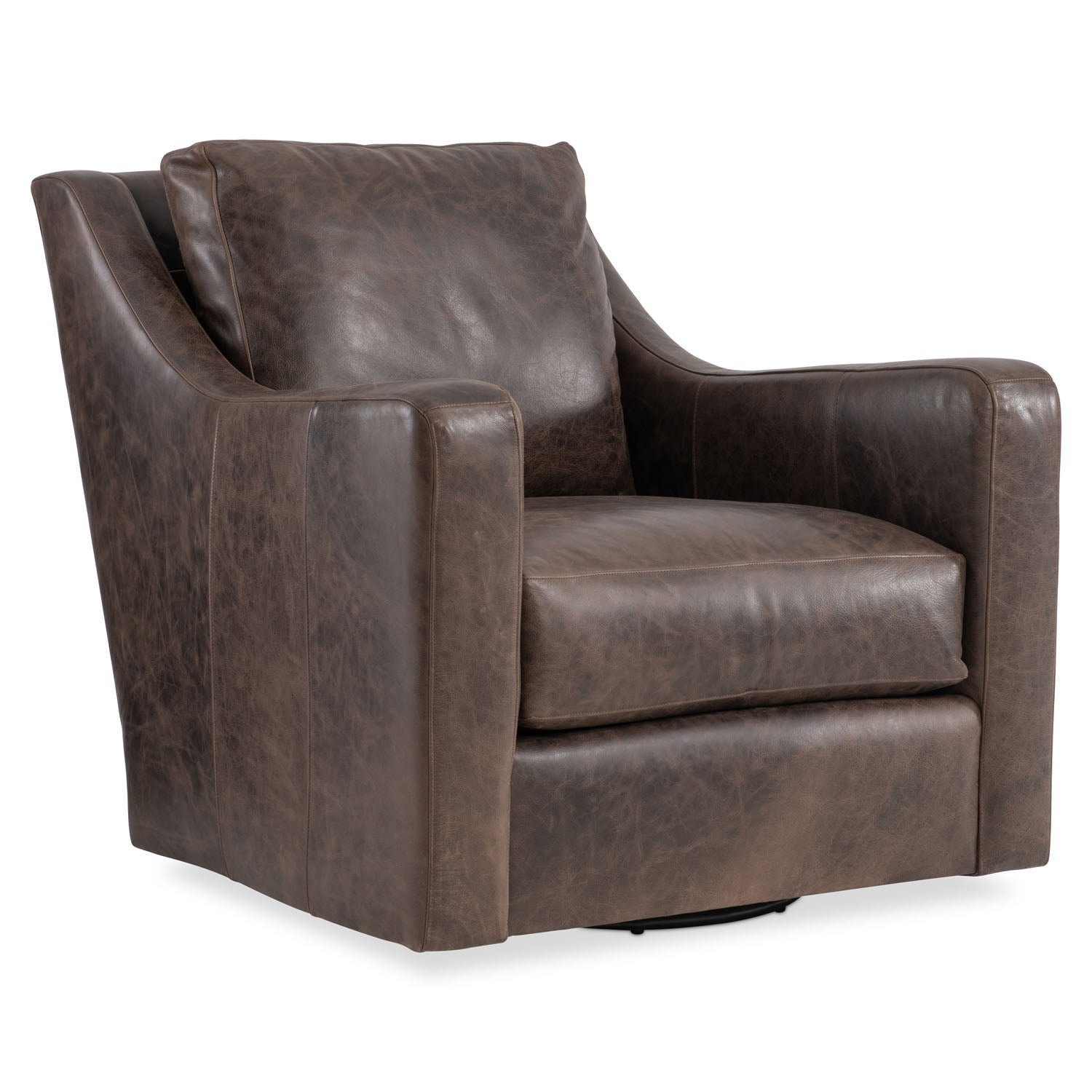 Bernhardt Living Ventura Leather Swivel Chair