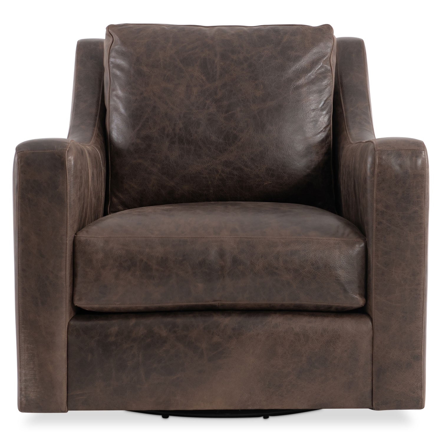Bernhardt Living Ventura Leather Swivel Chair