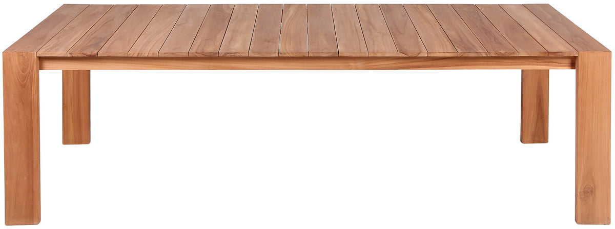 Tulum 108.5in Natural Teak Wood Outdoor Patio Dining Table
