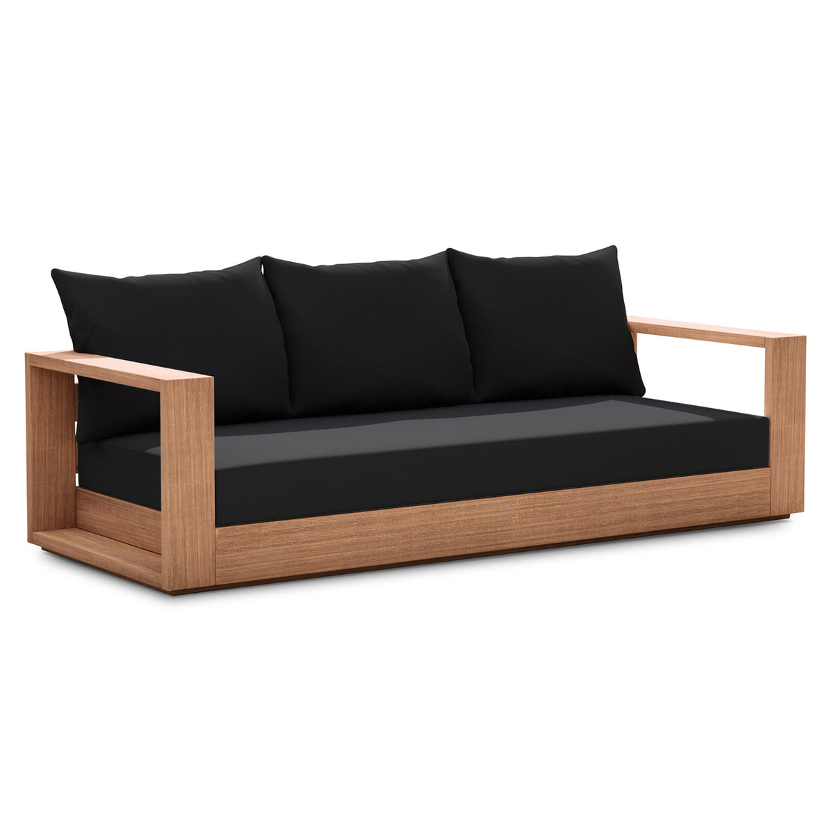 Tulum 87in Black Water Resistant Fabric Upholstered Outdoor Patio Sofa