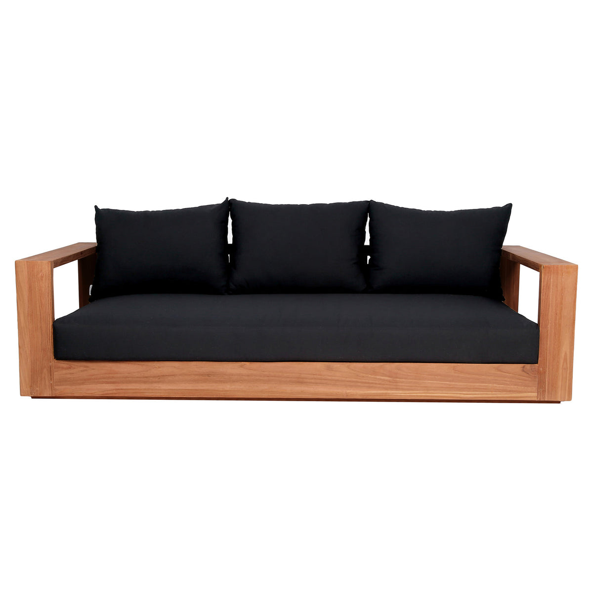 Tulum 87in Black Water Resistant Fabric Upholstered Outdoor Patio Sofa
