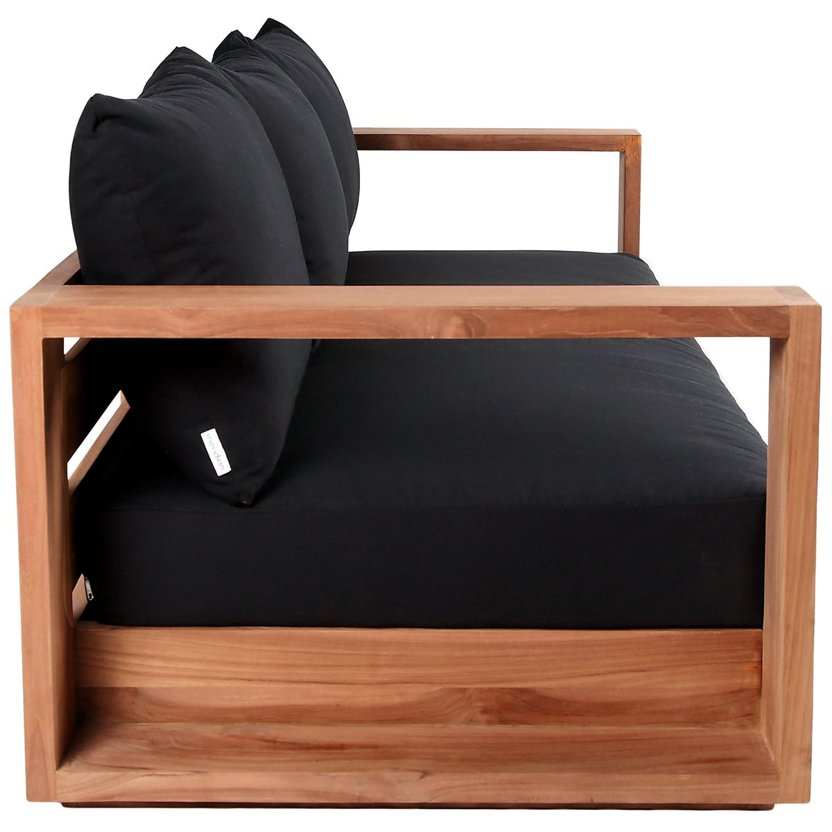 Tulum 87in Black Water Resistant Fabric Upholstered Outdoor Patio Sofa
