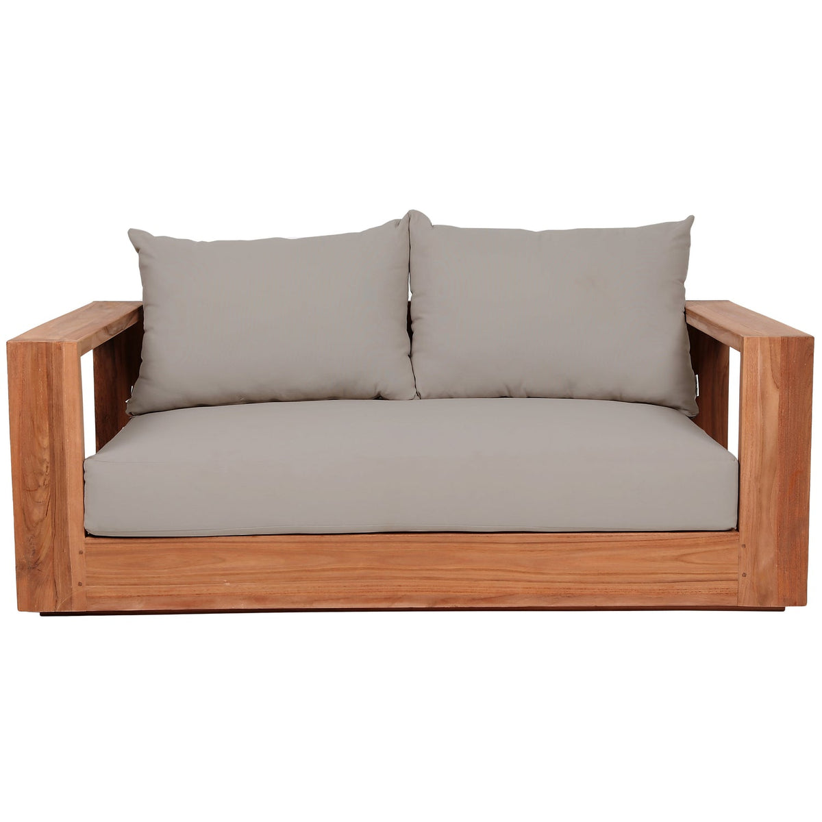 Tulum 63in Grey Water Resistant Fabric Upholstered Patio Loveseat