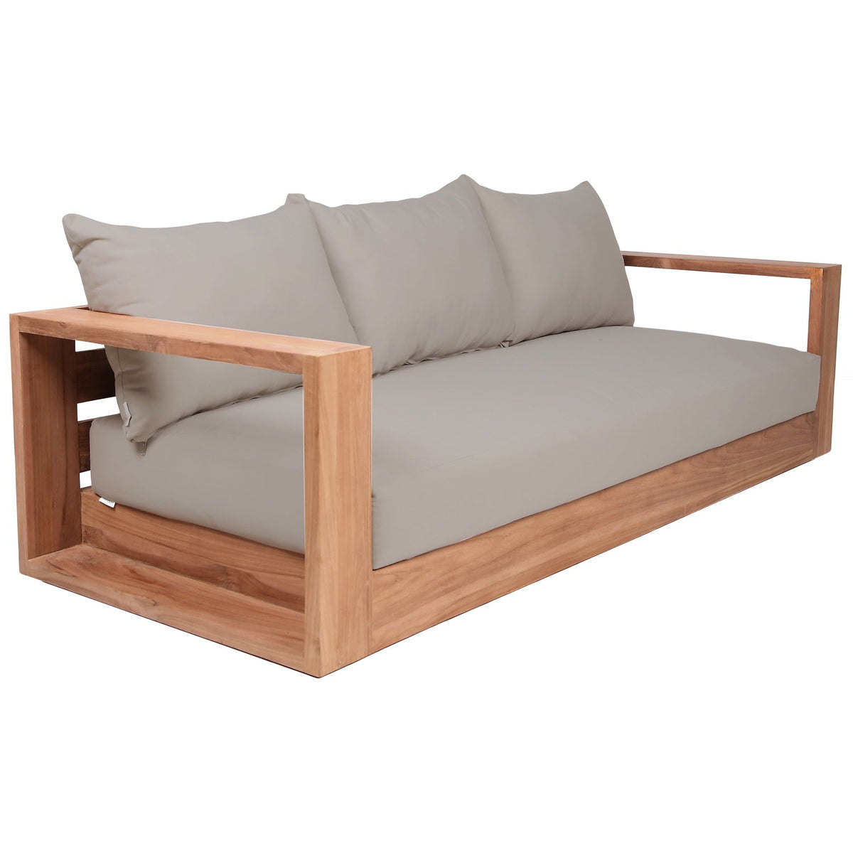 Tulum 87in Grey Water Resistant Fabric Upholstered Outdoor Patio Sofa