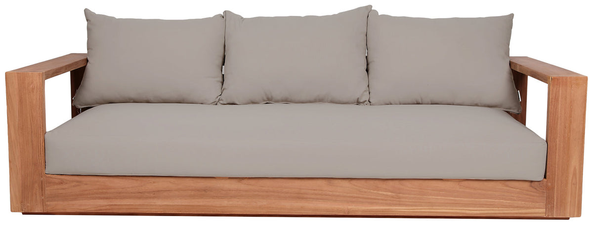 Tulum 87in Grey Water Resistant Fabric Upholstered Outdoor Patio Sofa