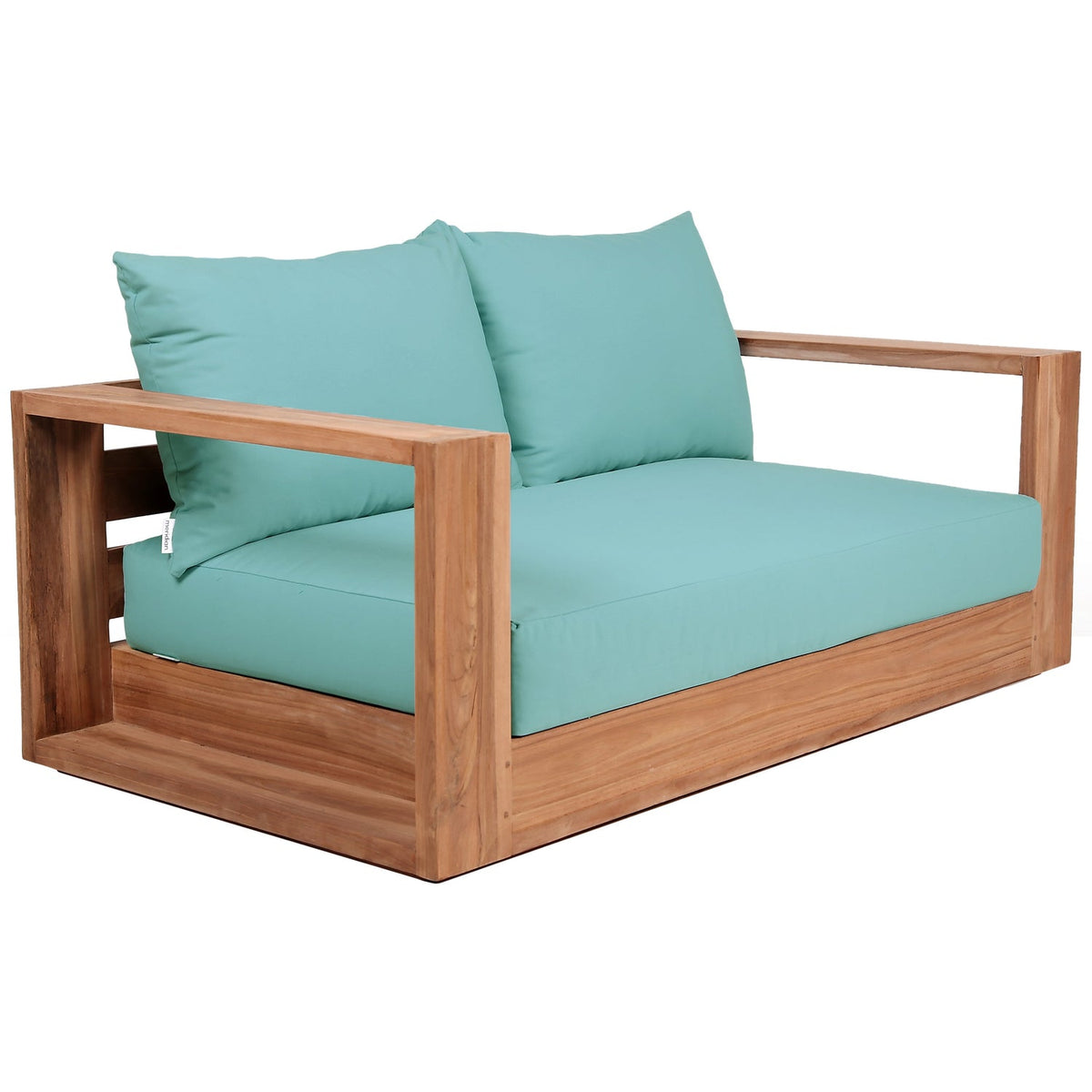 Tulum 63in Blue Water Resistant Fabric Upholstered Patio Loveseat