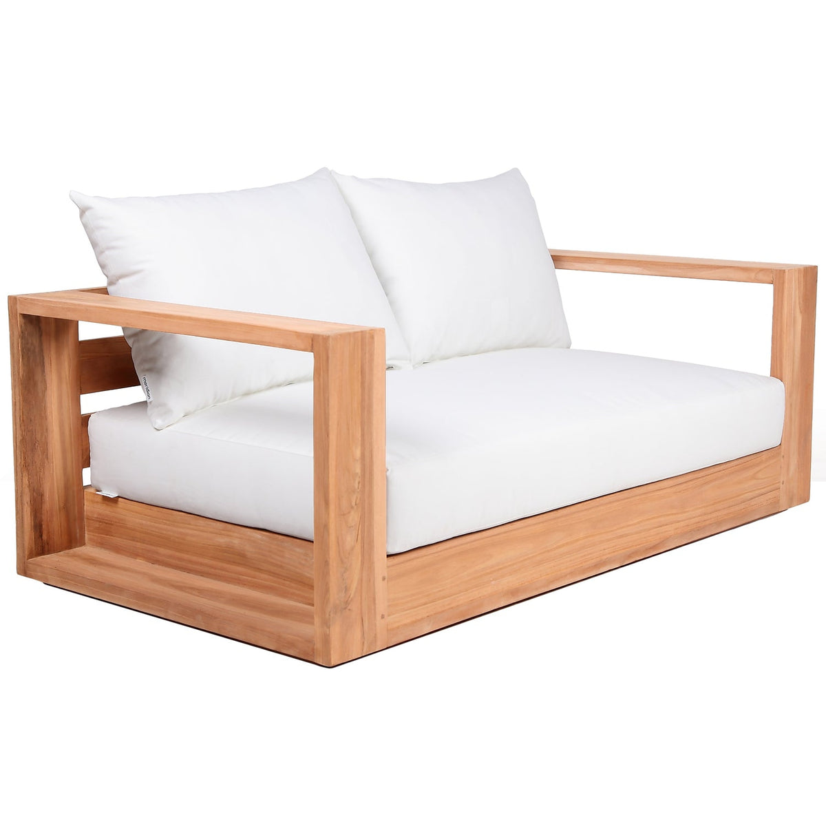 Tulum 63in Off White Water Resistant Fabric Upholstered Patio Loveseat