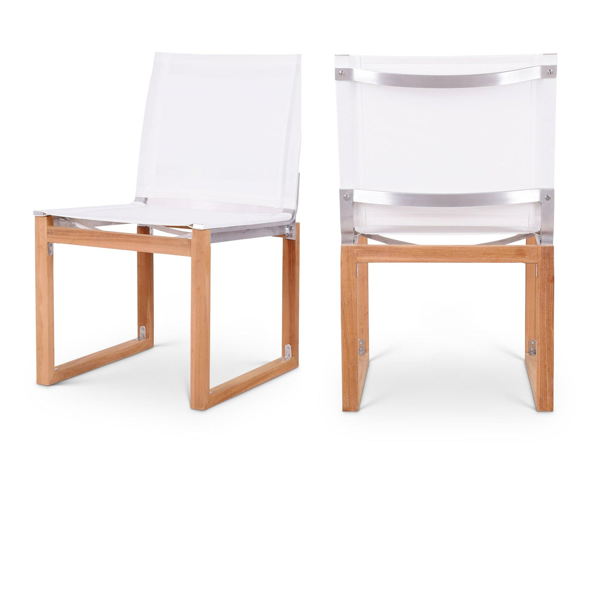 Tulum Off White Water Resistant Mesh Fabric Outdoor Patio Dining Side Chair