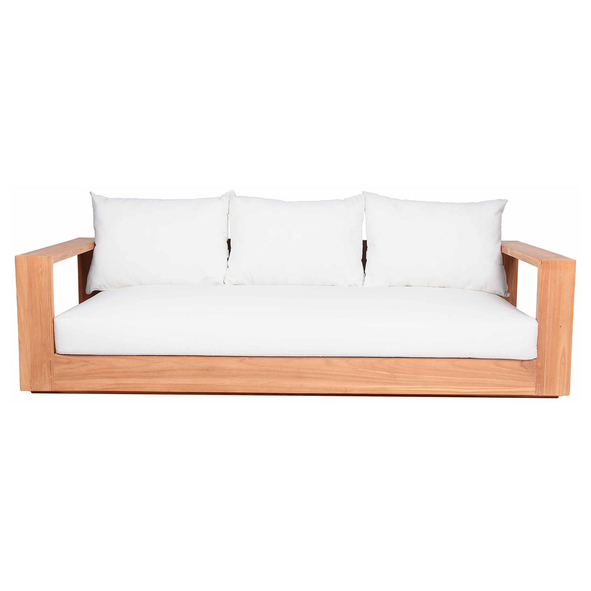 Tulum 87in Off White Water Resistant Fabric Upholstered Outdoor Patio Sofa