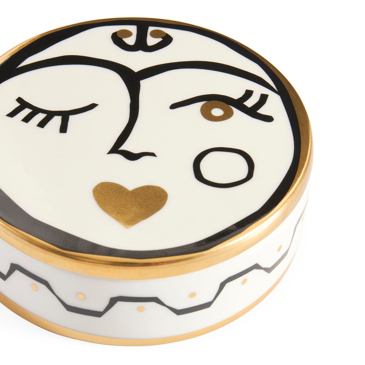 Jonathan Adler Marseilles Stash Box styled on a tabletop