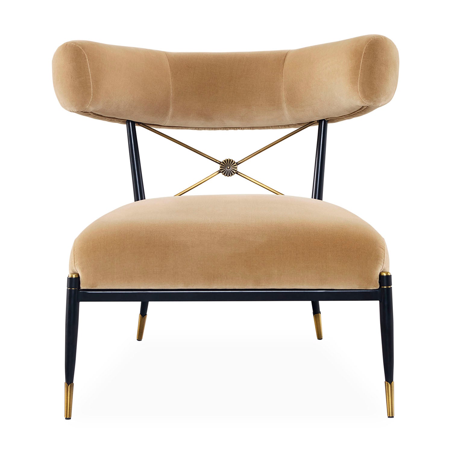 Jonathan Adler Close-up of the frame and upholstery, Rider Klismos Chair