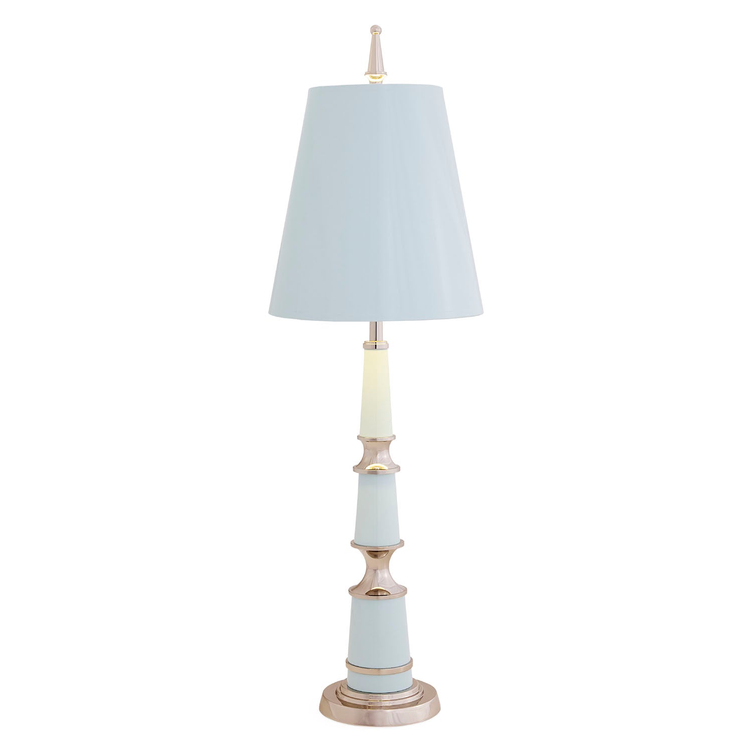 Close-up of natural brass accents on Versailles lamp base