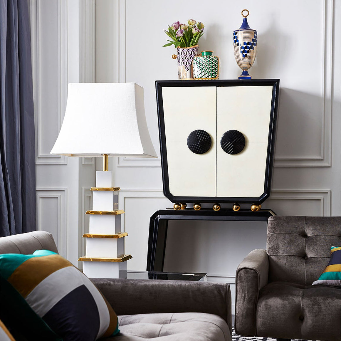 Jonathan Adler Pagoda Ivory Table Lamp