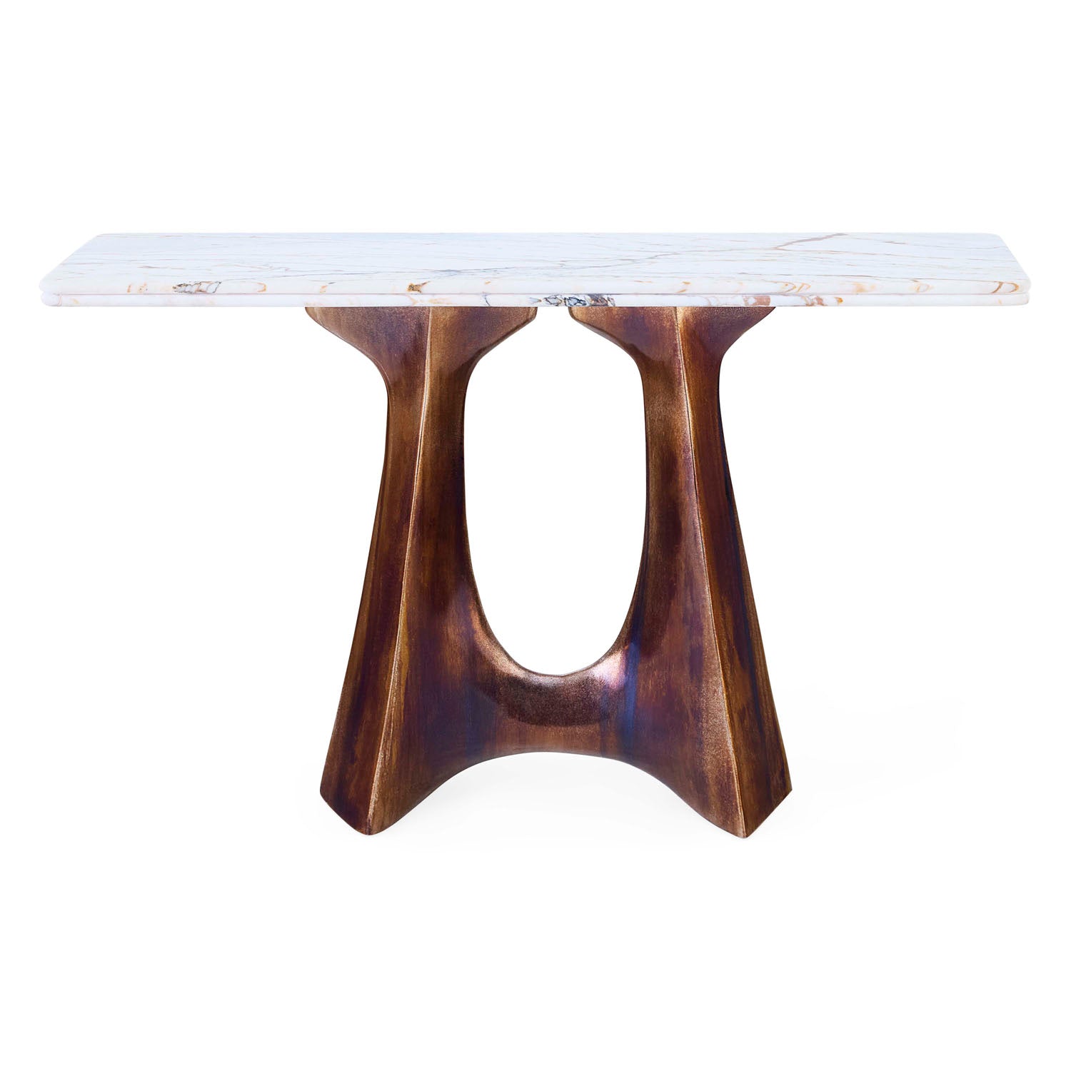 Jonathan Adler Oscar Console, detail of grooved marble edge