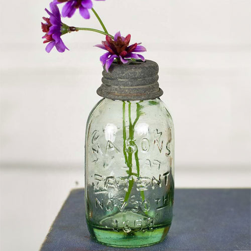 Mason Jar With Flower Small Frog Set of 6