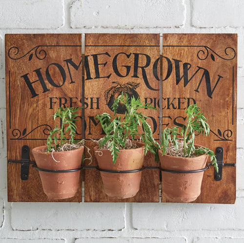 Homegrown Tomatoes Wall Art with Clay Pots