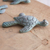 Decorative Verdigris Sea Turtle Sculpture Set of 4